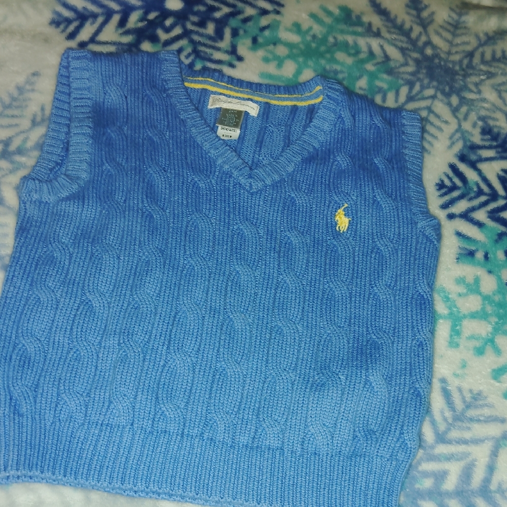 Blue Cable Knit Sweater Vest